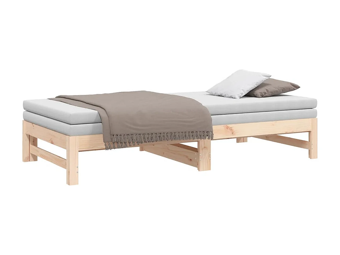 Lit coulissant 2x(75x190) cm Bois de pin massif