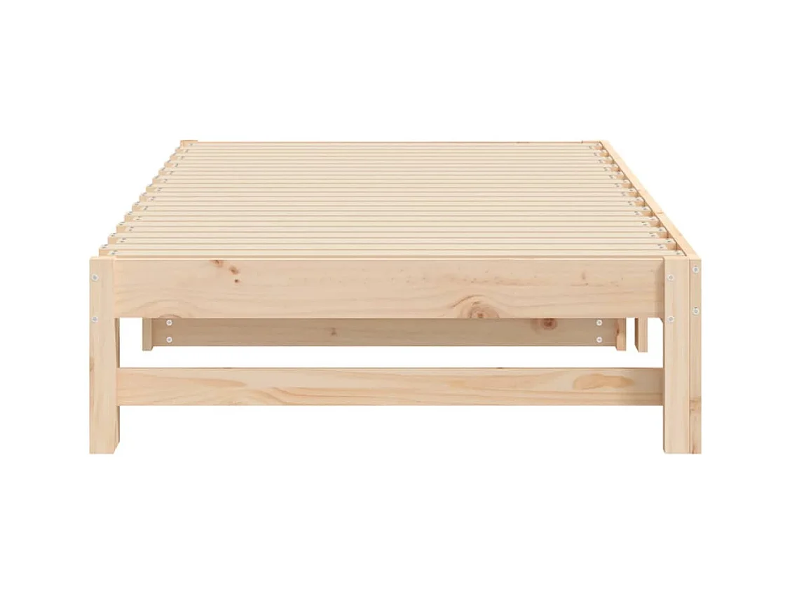 Lit coulissant 2x(75x190) cm Bois de pin massif
