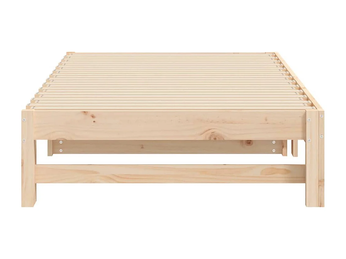Sofá cama extraíble madera maciza de pino 2x(75x190) cm