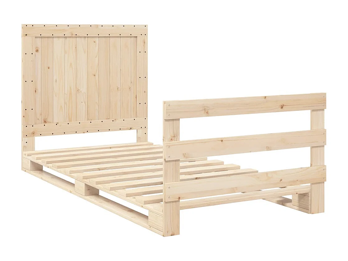 Cadre de lit et tête de lit 100x200 cm bois de pin massif