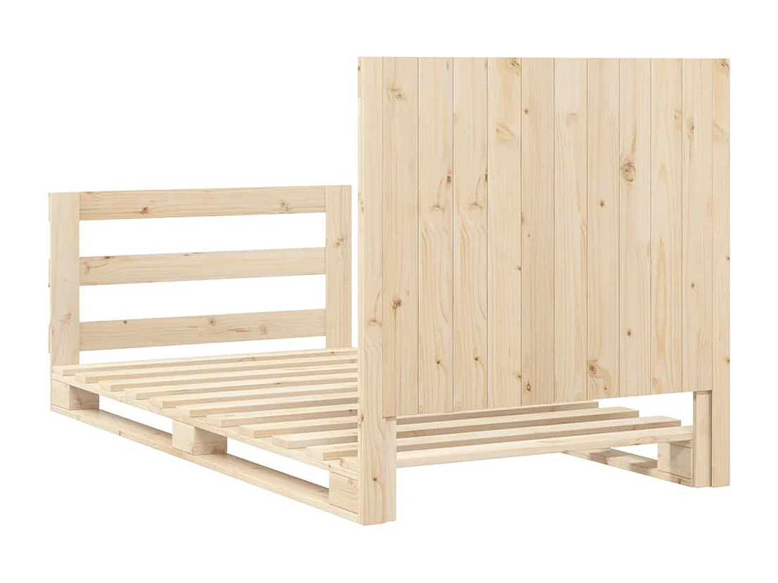 Cadre de lit et tête de lit 100x200 cm bois de pin massif