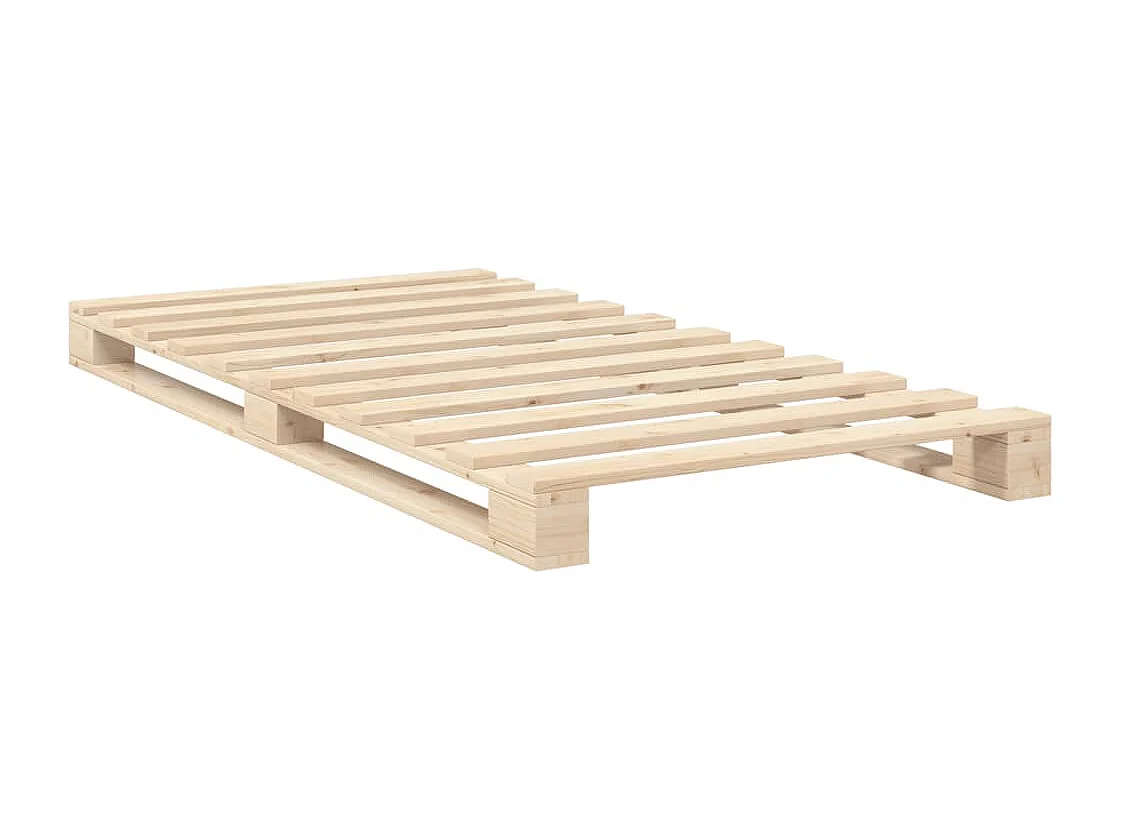 Estrutura de cama com cabeceira 100x200cm pinho maciço