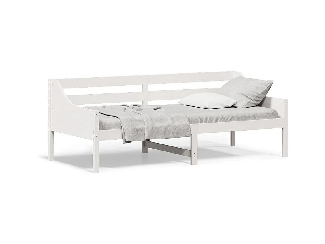 Lit de jour Blanc 80x200 cm Bois de pin massif
