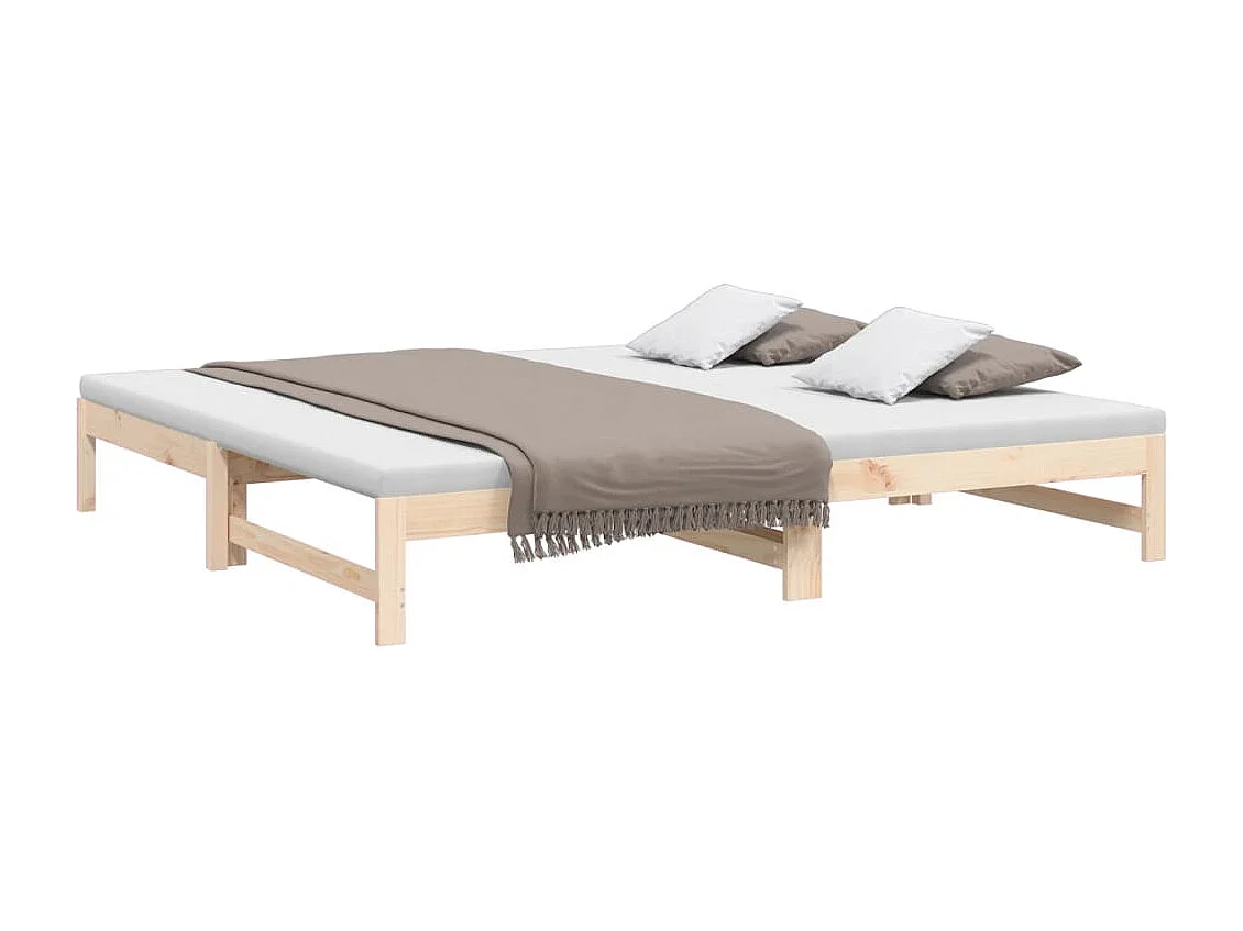 Sofá cama extraíble madera maciza de pino 2x(80x200) cm