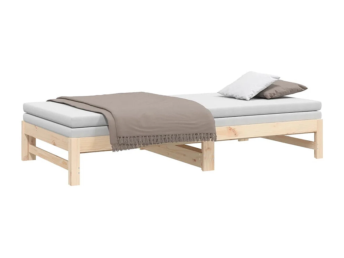 Sofá cama extraíble madera maciza de pino 2x(80x200) cm