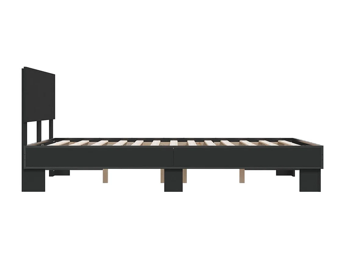 Estrutura de cama 120x190 cm derivados de madeira/metal preto