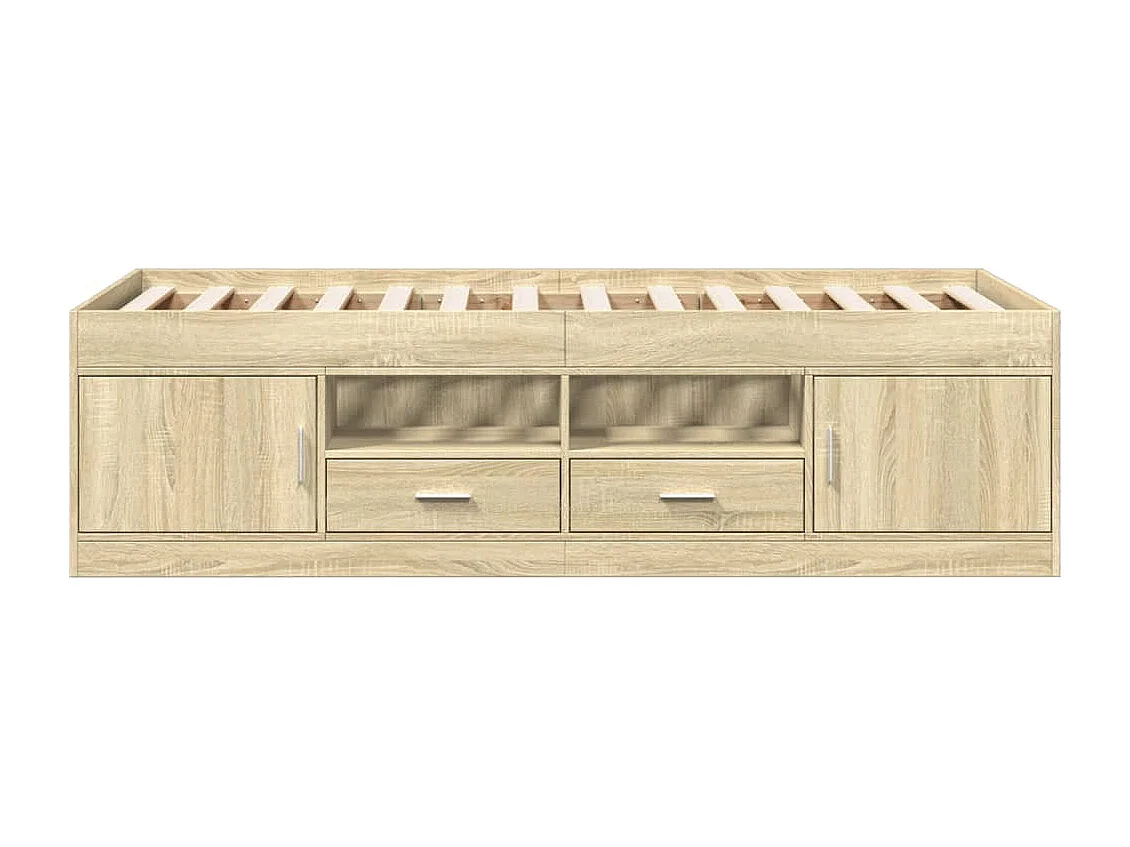 Tumbona con cajones madera ingeniería roble Sonoma 90x200 cm