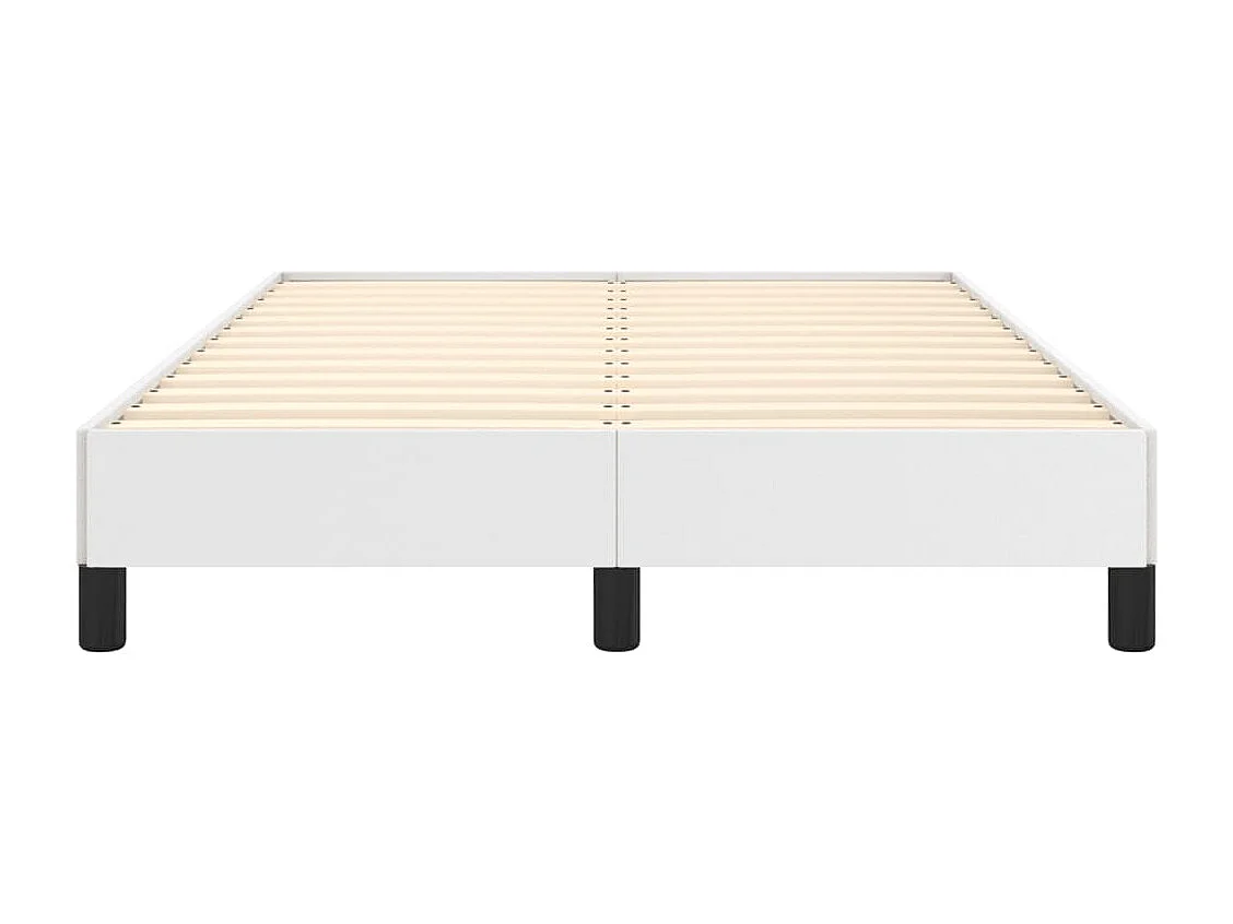 Estructura de cama cuero sintético blanco 120x190 cm