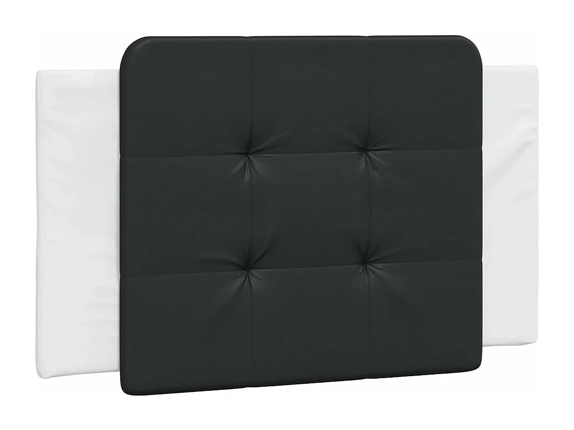 Estrutura cama c/ luzes LED 80x200 cm couro artif. branco/preto