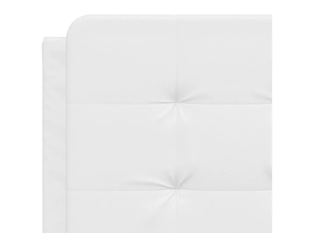 Estrutura cama c/ cabeceira 140x200 cm couro artificial branco