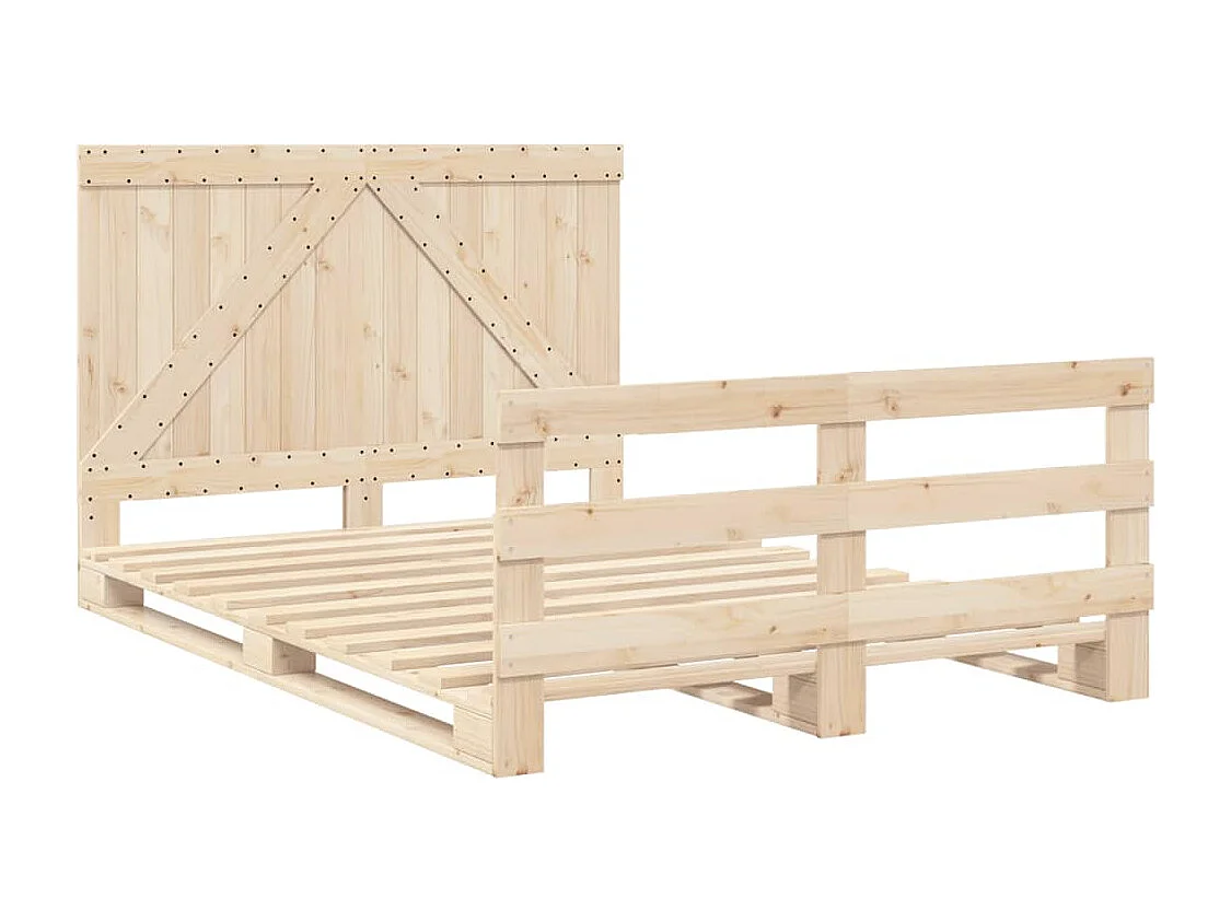 Estrutura de cama com cabeceira 140x200 cm pinho maciço