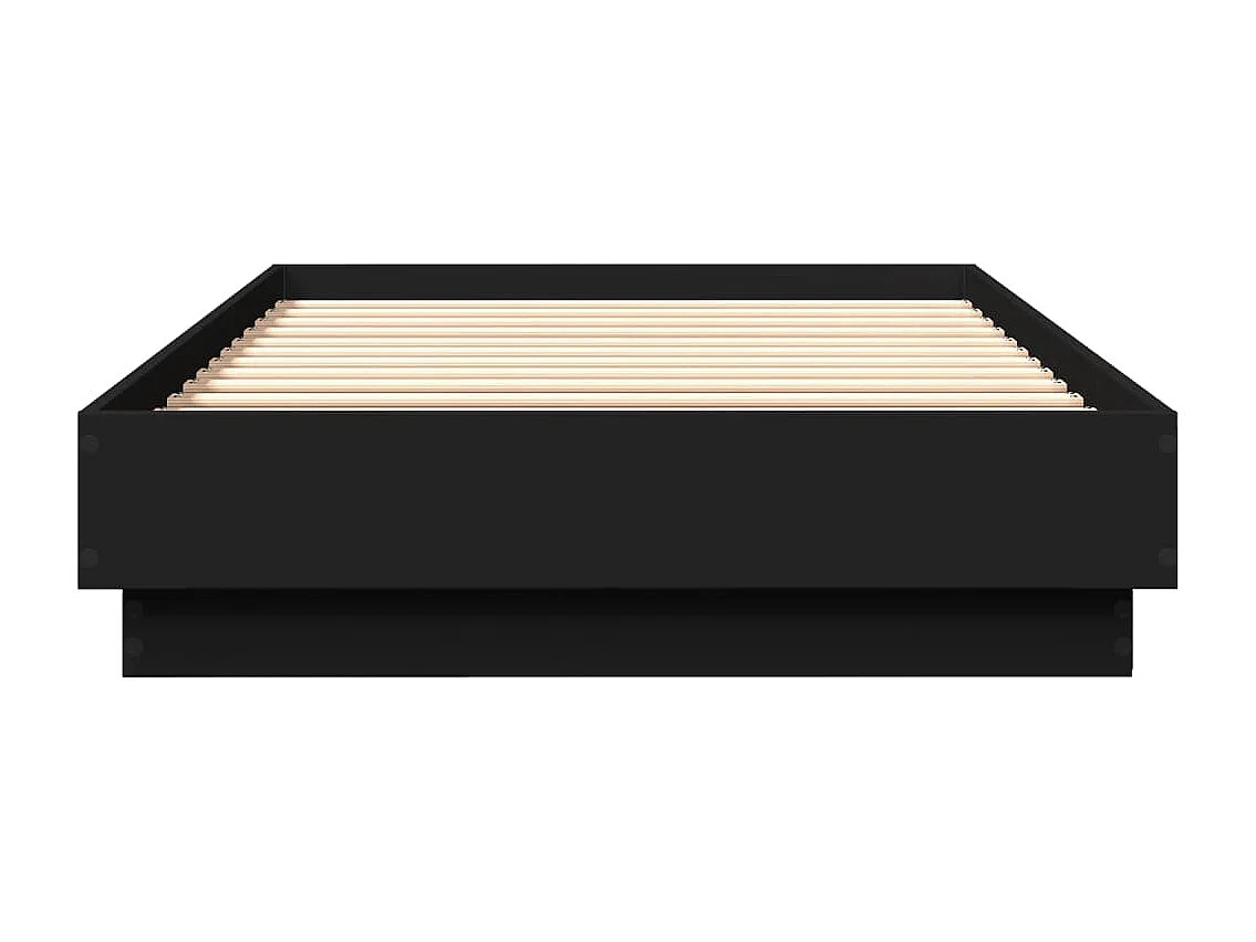 Estructura de cama madera de ingeniería negra 100x200 cm