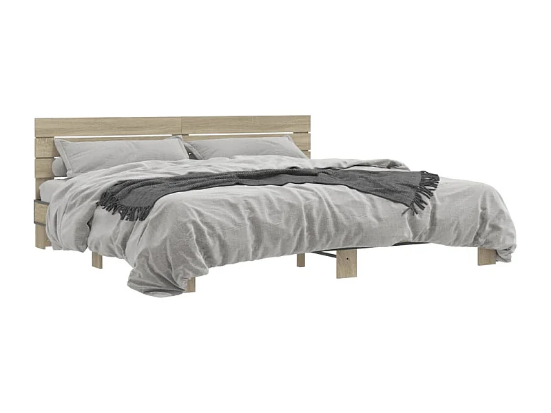 Estrutura de cama 200x200 cm derivados madeira/metal