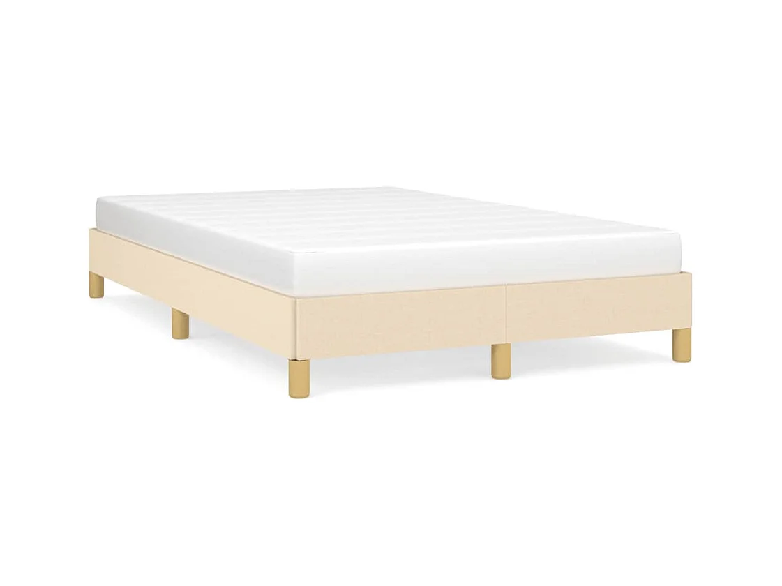 Cadre de lit crème 120x190 cm tissu