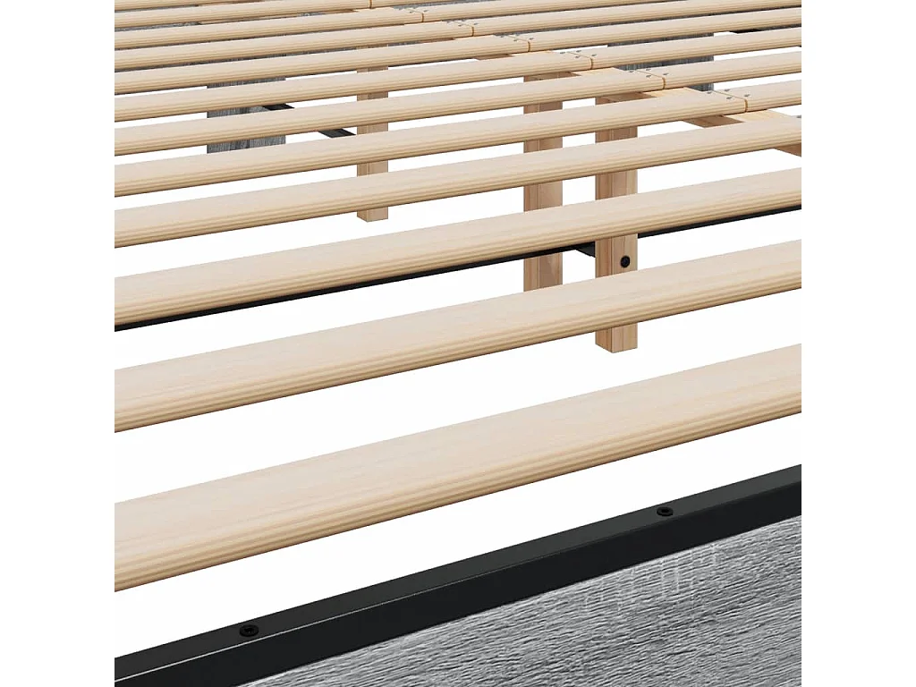 Estructura cama madera ingeniería metal gris Sonoma 200x200 cm