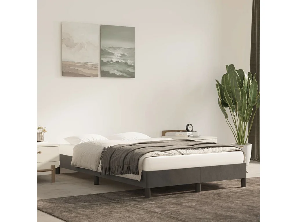 Estructura de cama terciopelo gris oscuro 120x190 cm