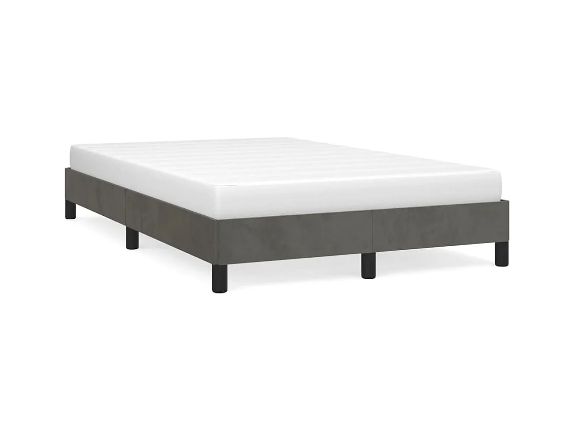 Cadre de lit gris foncé 120x190 cm velours