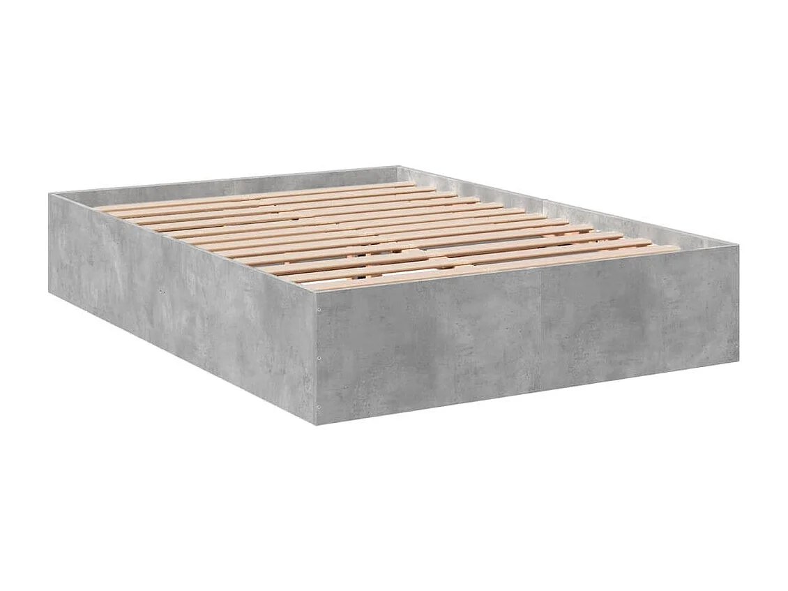 Estructura de cama madera de ingeniería gris hormigón 135x190cm