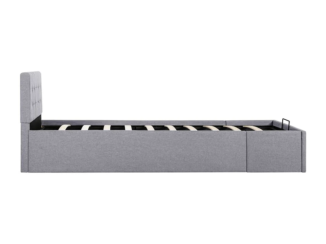 Cama canapé hidráulica con almacenaje tela gris claro 100x200cm