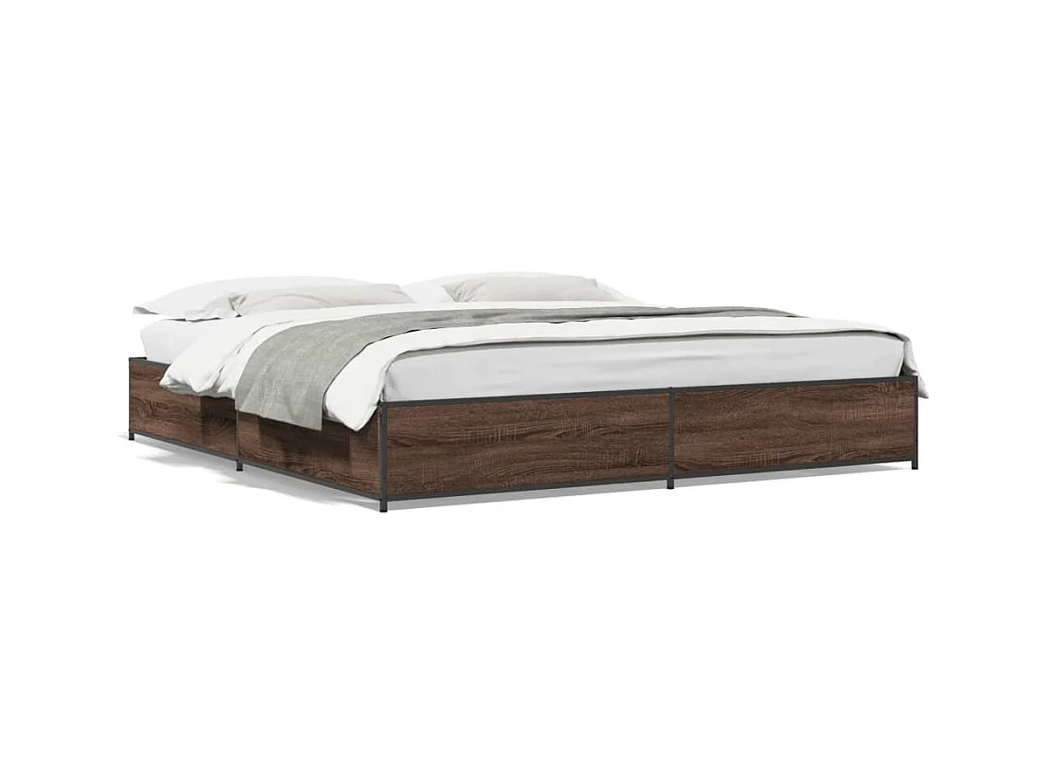 Estrutura de cama 200x200cm derivados madeira/metal