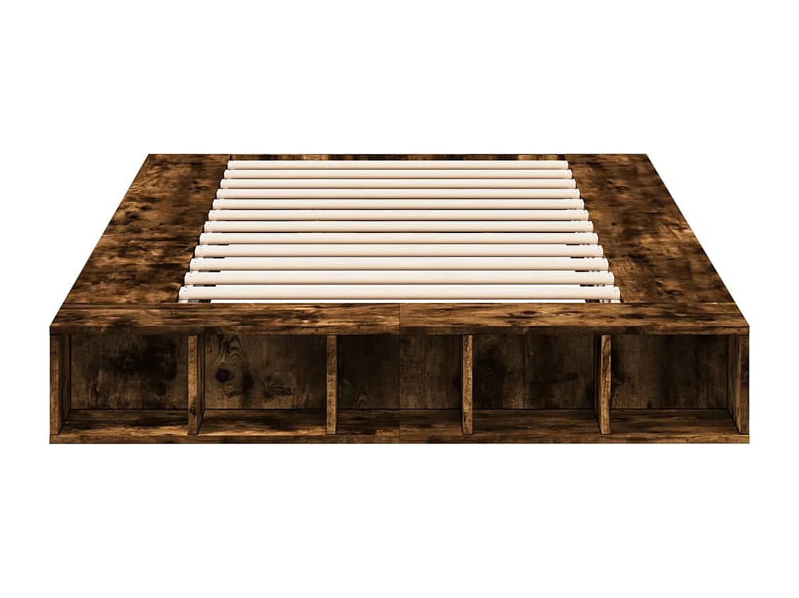 Cadre de lit chêne fumé 140x190 cm bois d'ingénierie