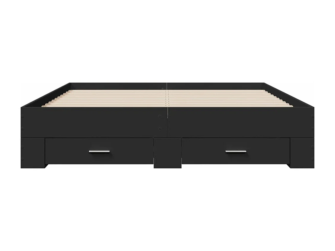 Estrutura de cama c/ gavetas 140x200 cm derivados madeira preto
