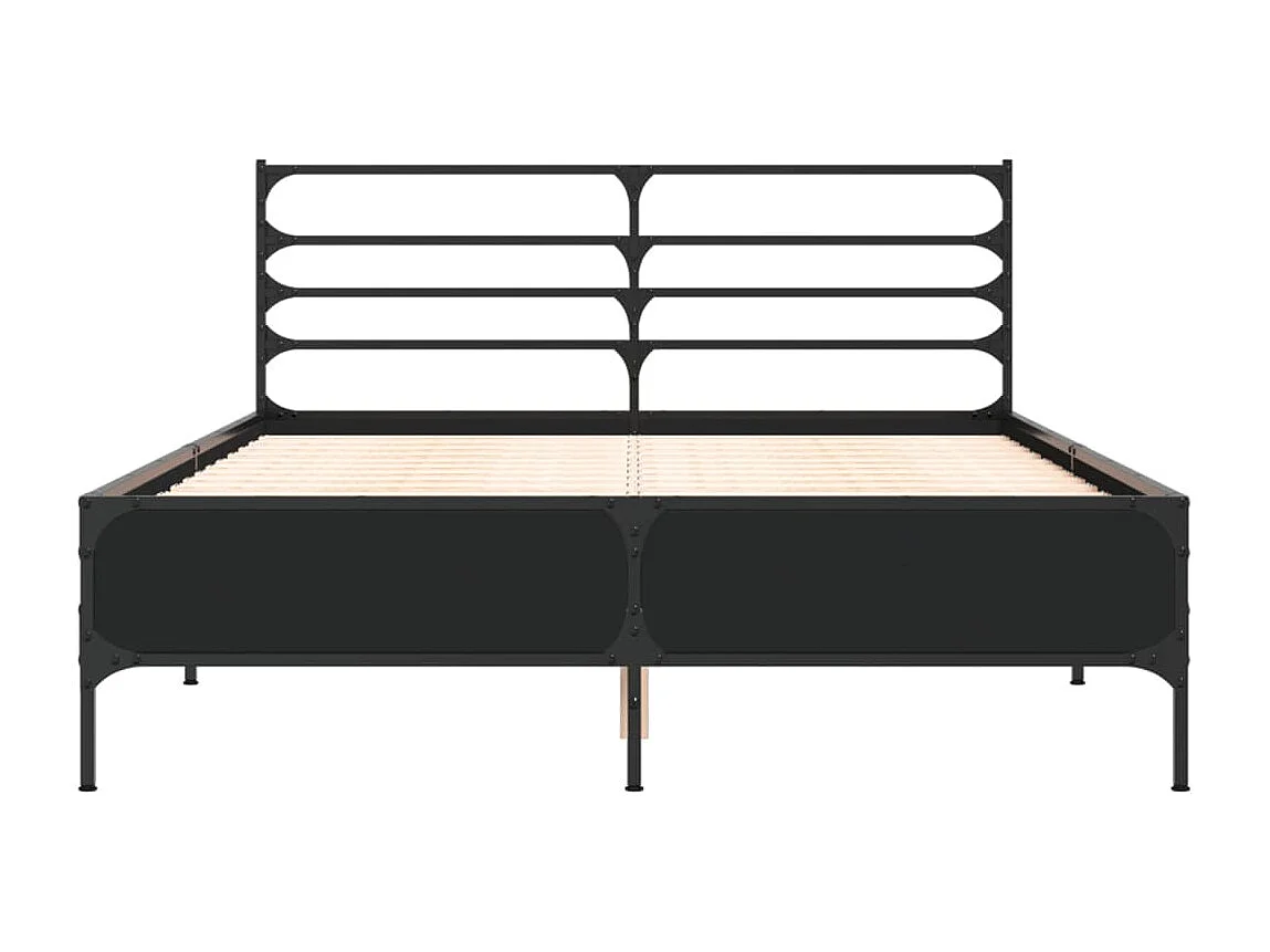 Estrutura de cama 120x190 cm derivados de madeira/metal preto