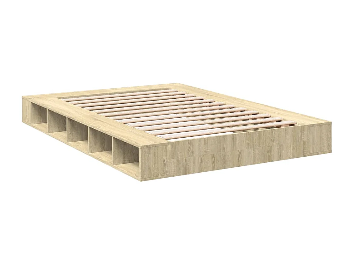 Cadre de lit chêne sonoma 150x200 cm bois d'ingénierie