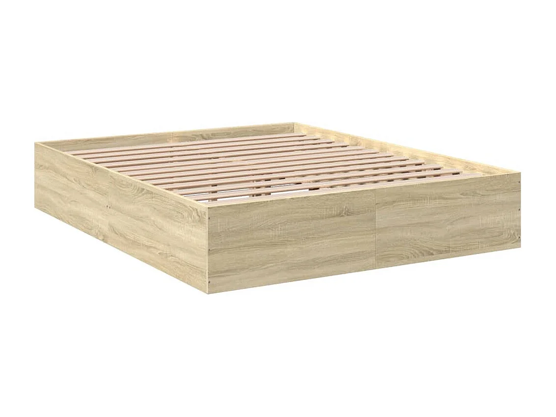 Estructura de cama madera de ingeniería roble Sonoma 150x200 cm