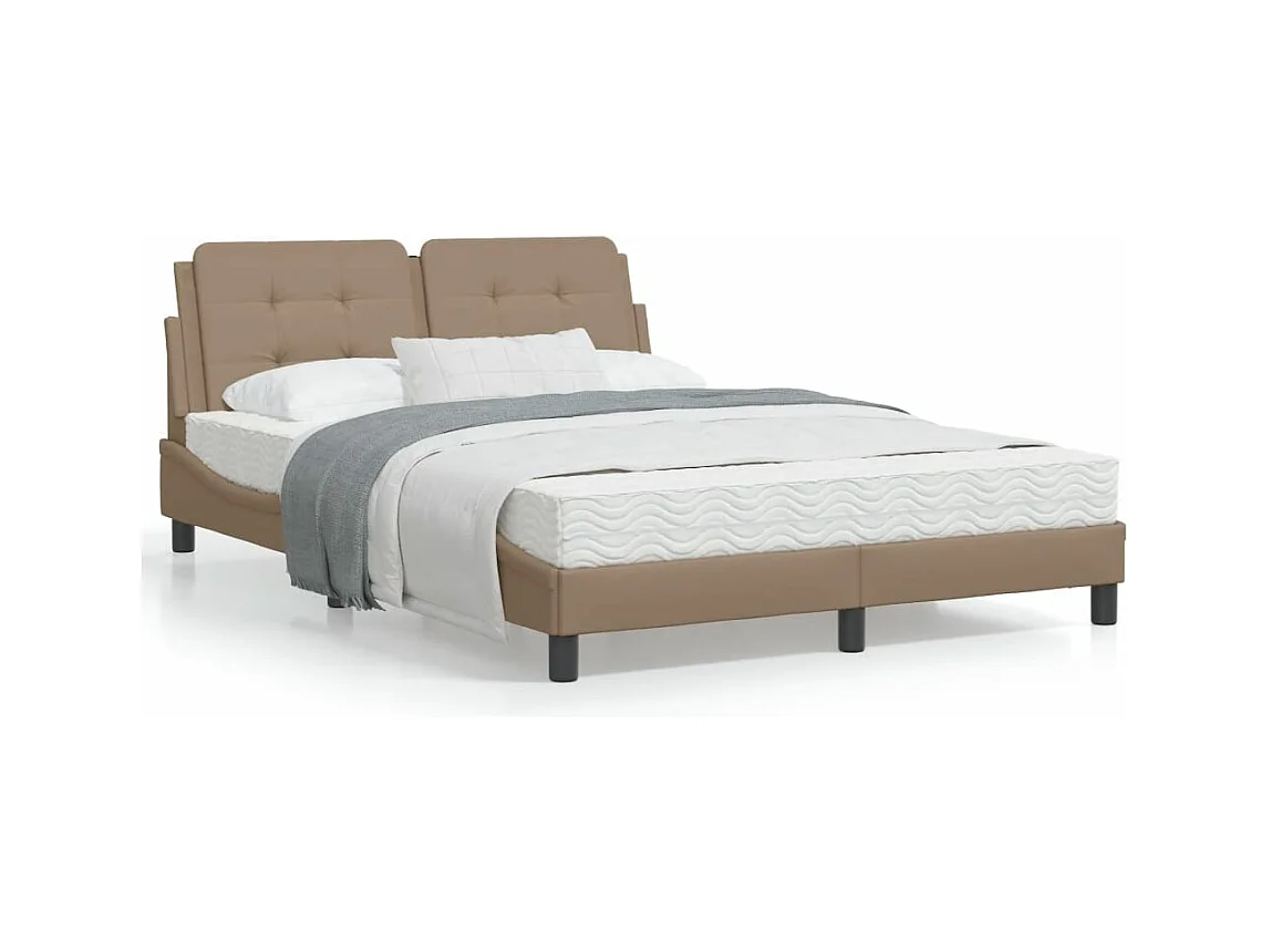 Lit avec matelas cappuccino 160x200 cm similicuir