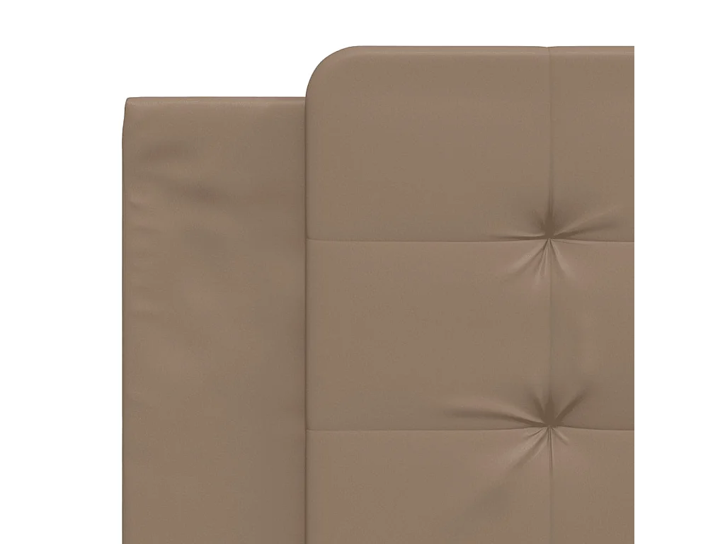 Estrutura cama cabeceira 180x200 cm couro artificial cappuccino