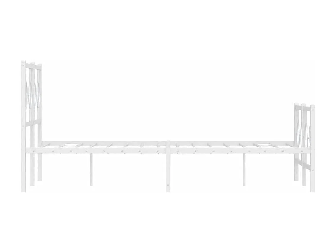 Estrutura de cama com cabeceira e pés 120x190 cm metal branco