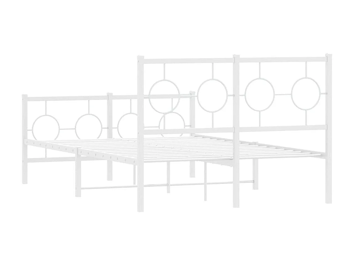 Estrutura de cama com cabeceira e pés 120x190 cm metal branco