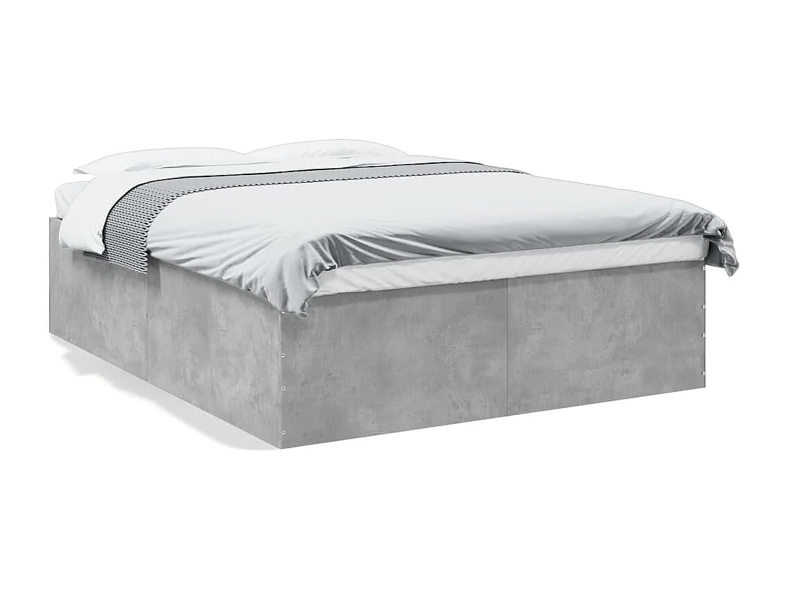 Estructura de cama madera de ingeniería gris hormigón 160x200cm
