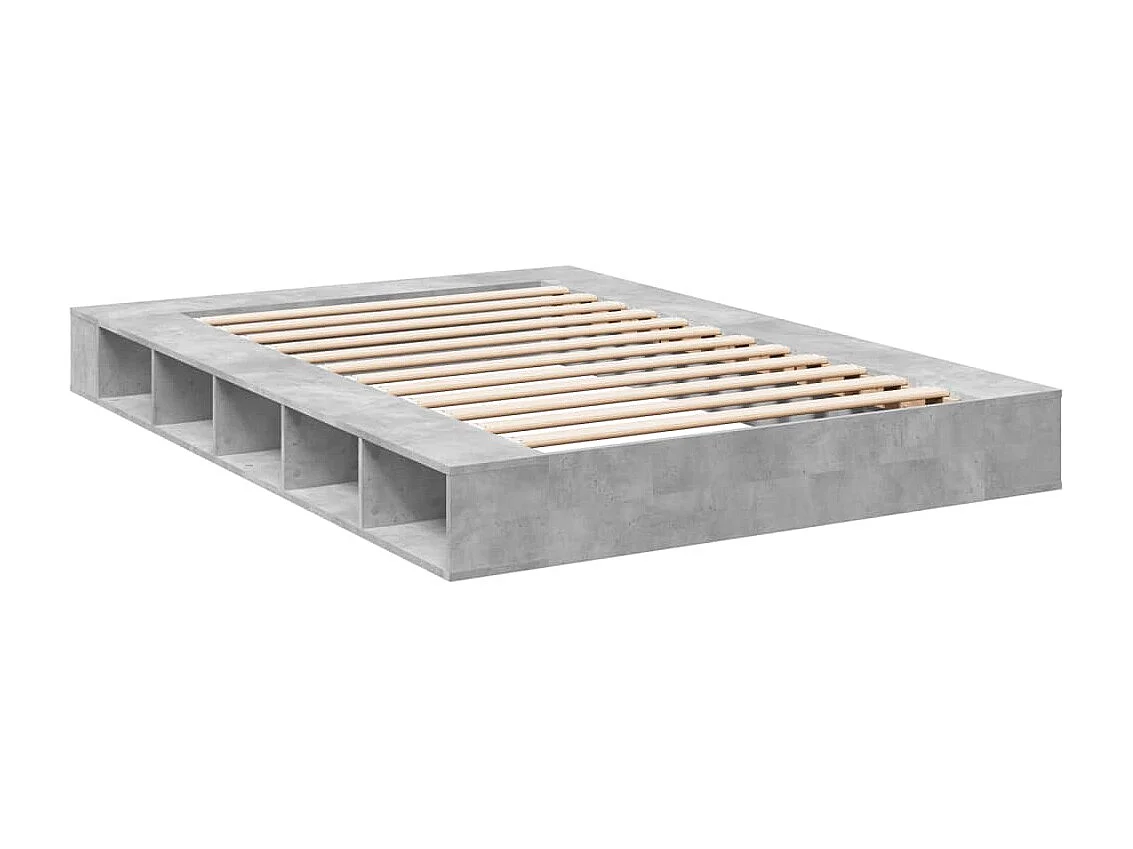 Estrutura de cama 160x200 cm derivados de madeira cinza cimento