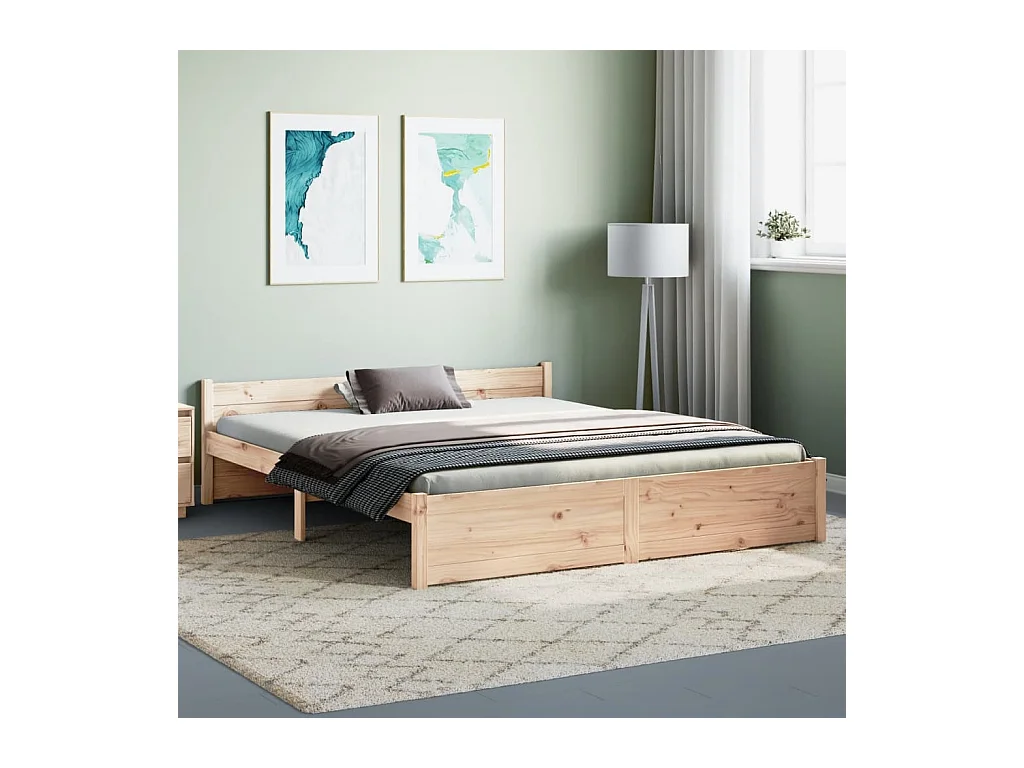 Estrutura de cama 160x200 cm madeira maciça