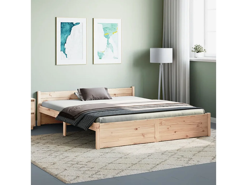 Estrutura de cama 160x200 cm madeira maciça