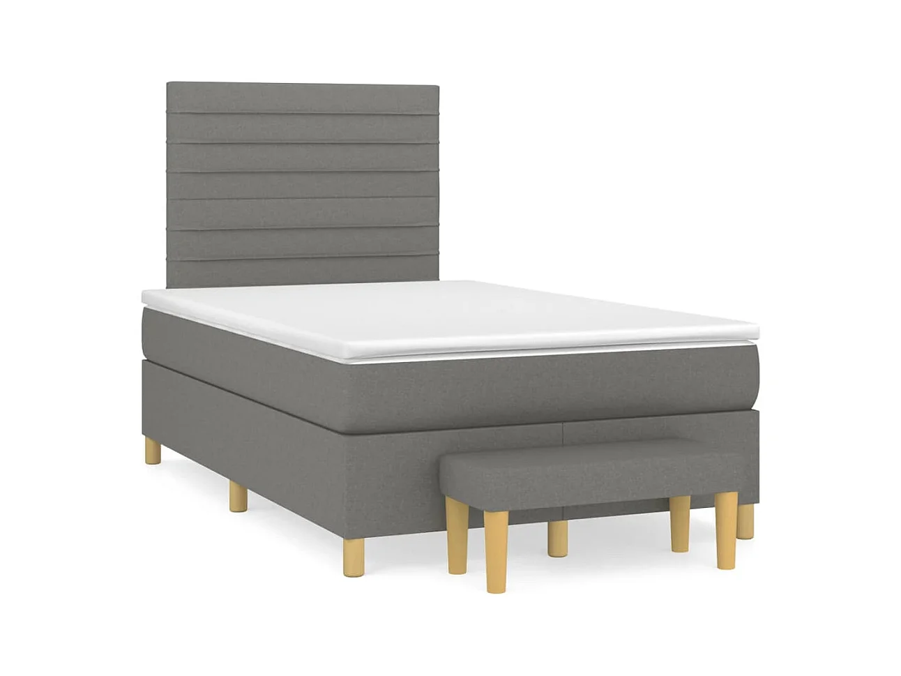 Cama boxspring com colchão 120x190 cm tecido cinzento-escuro