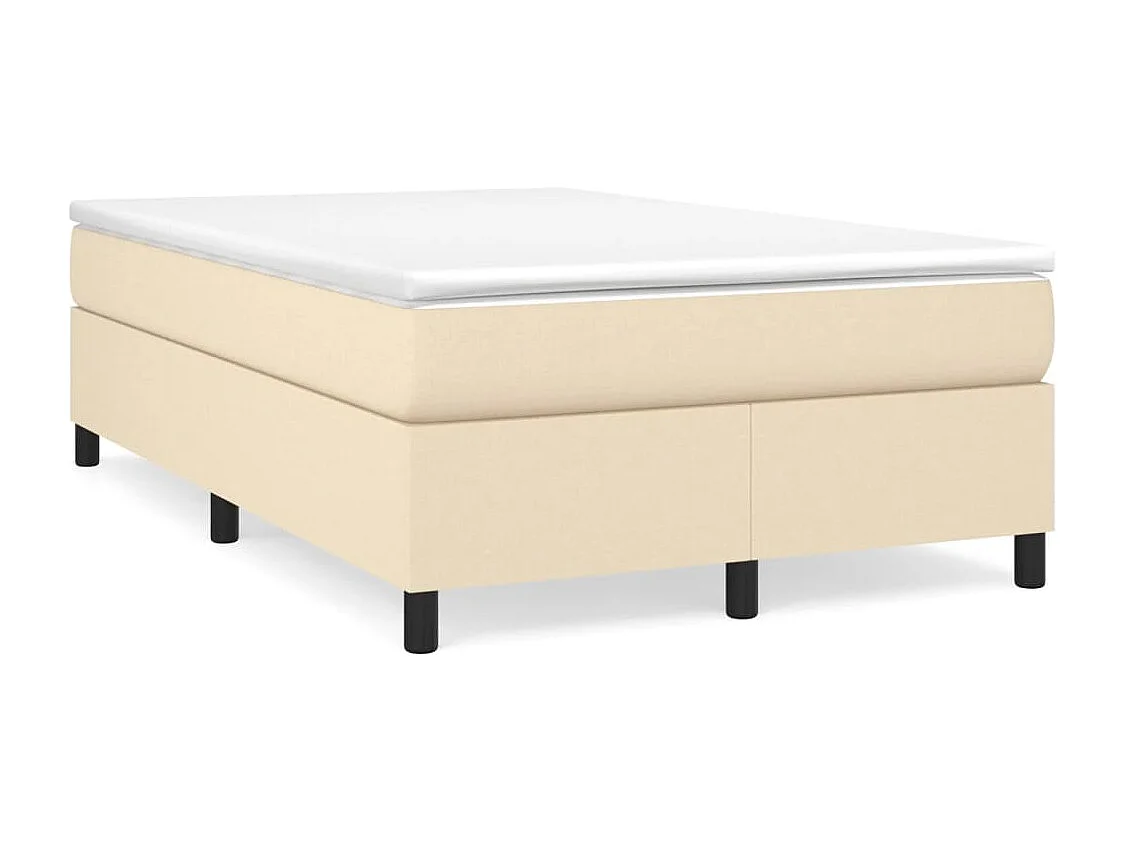 Sommier à lattes de lit avec matelas crème 120x190 cm tissu