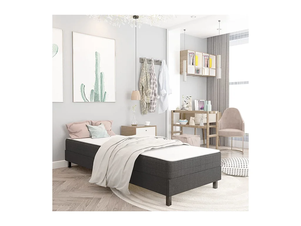 Sommier tapissier Gris Tissu 90 x 200 cm