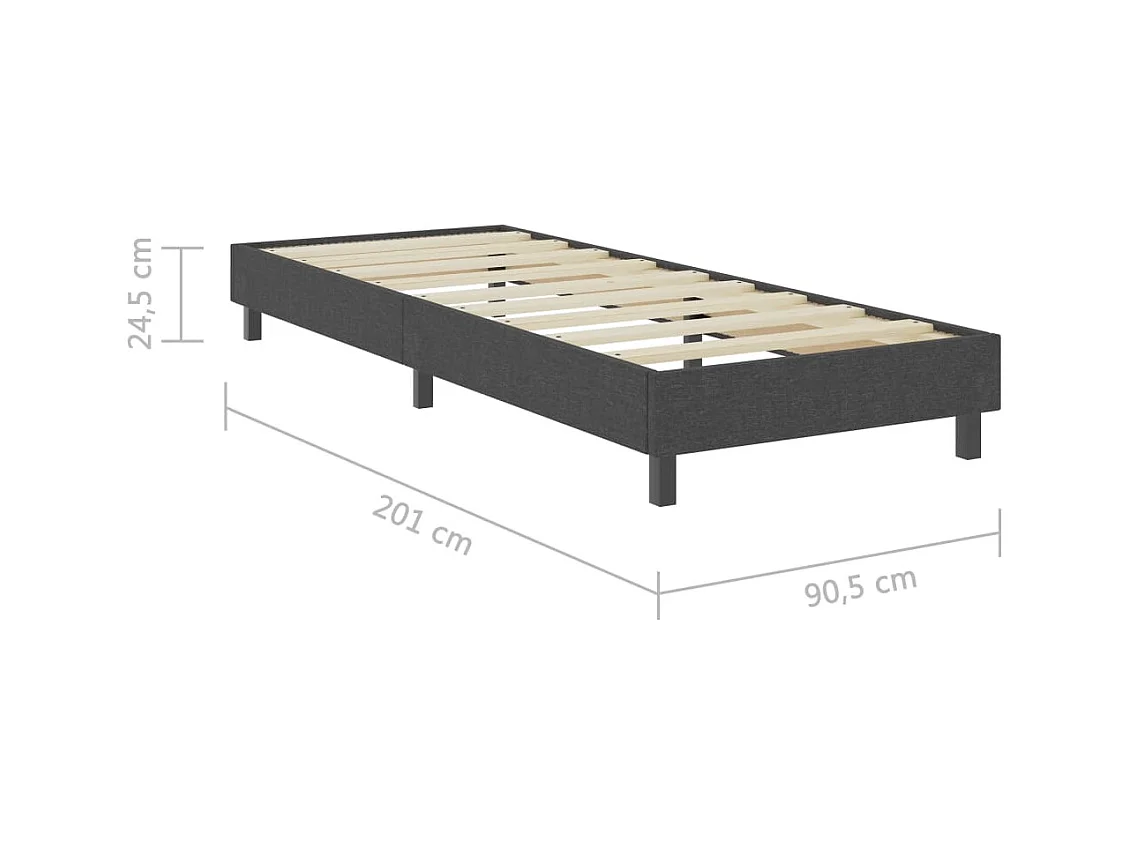 Sommier tapissier Gris Tissu 90 x 200 cm