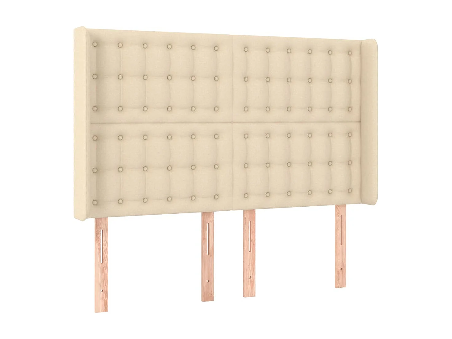 Sommier tapissier avec matelas et LED Crème 140x190 cm Tissu