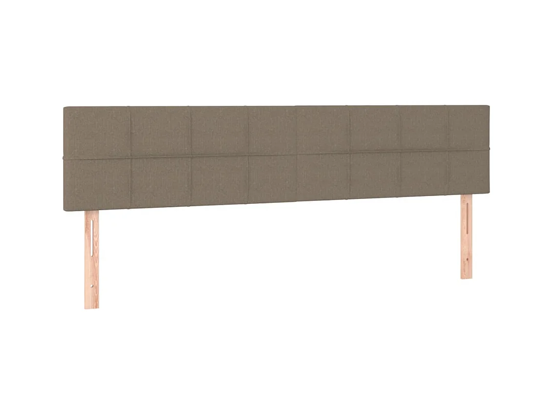 Sommier à lattes de lit matelas et LED taupe 120x190 cm tissu