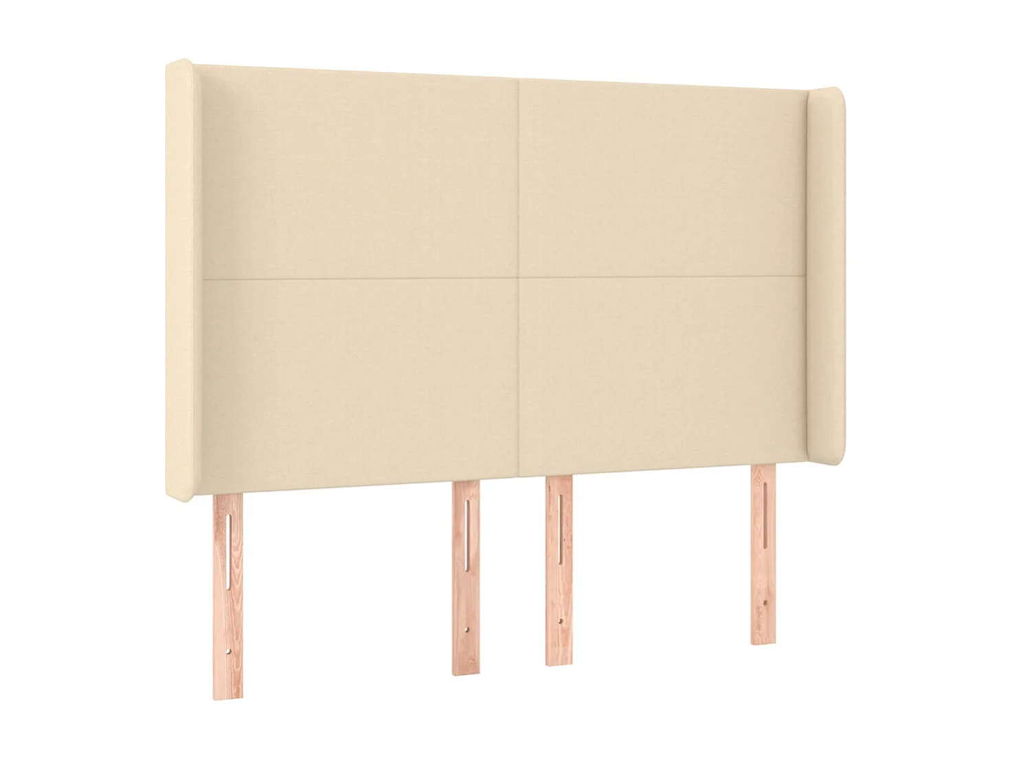 Cama box spring c/ colchão e LED 140x190 cm tecido cor creme