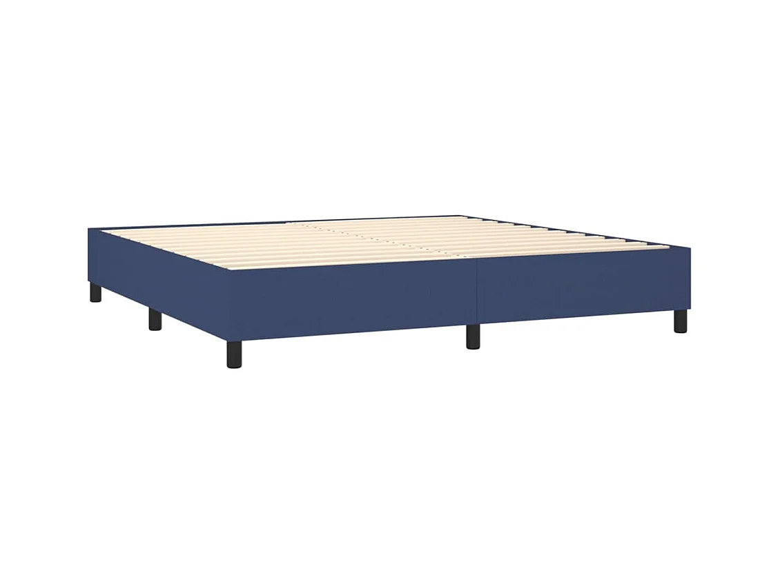 Sommier tapissier et matelas et LED Bleu 200x200 cm Tissu