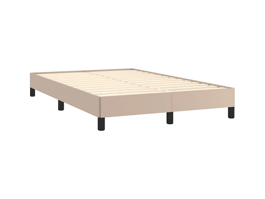 Cama box spring colchón LED cuero sintético capuchino 120x190cm