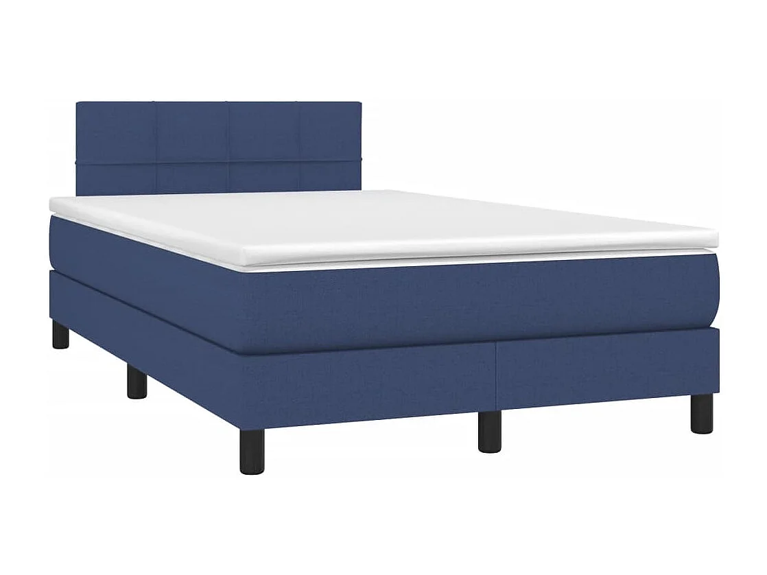 Boxspring met matras stof blauw 120x190 cm