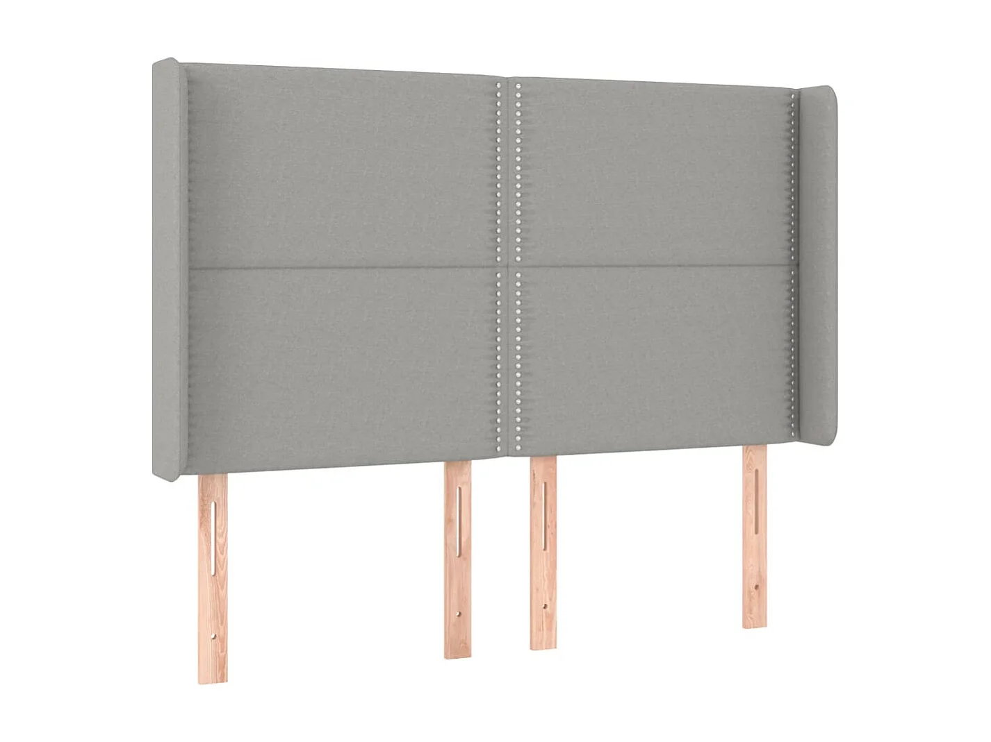 Sommier tapissier et matelas et LED Gris clair 140x190 cm Tissu