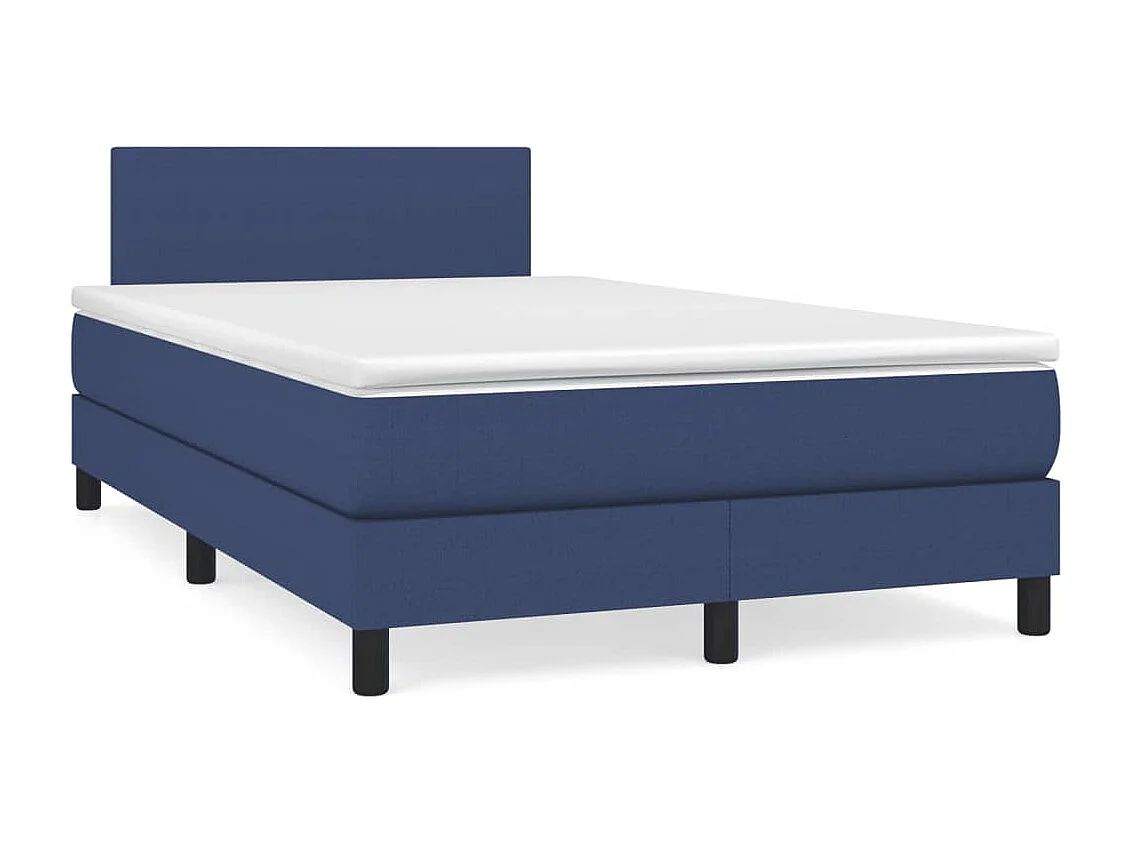 Boxspring met matras en LED stof blauw 120x190 cm