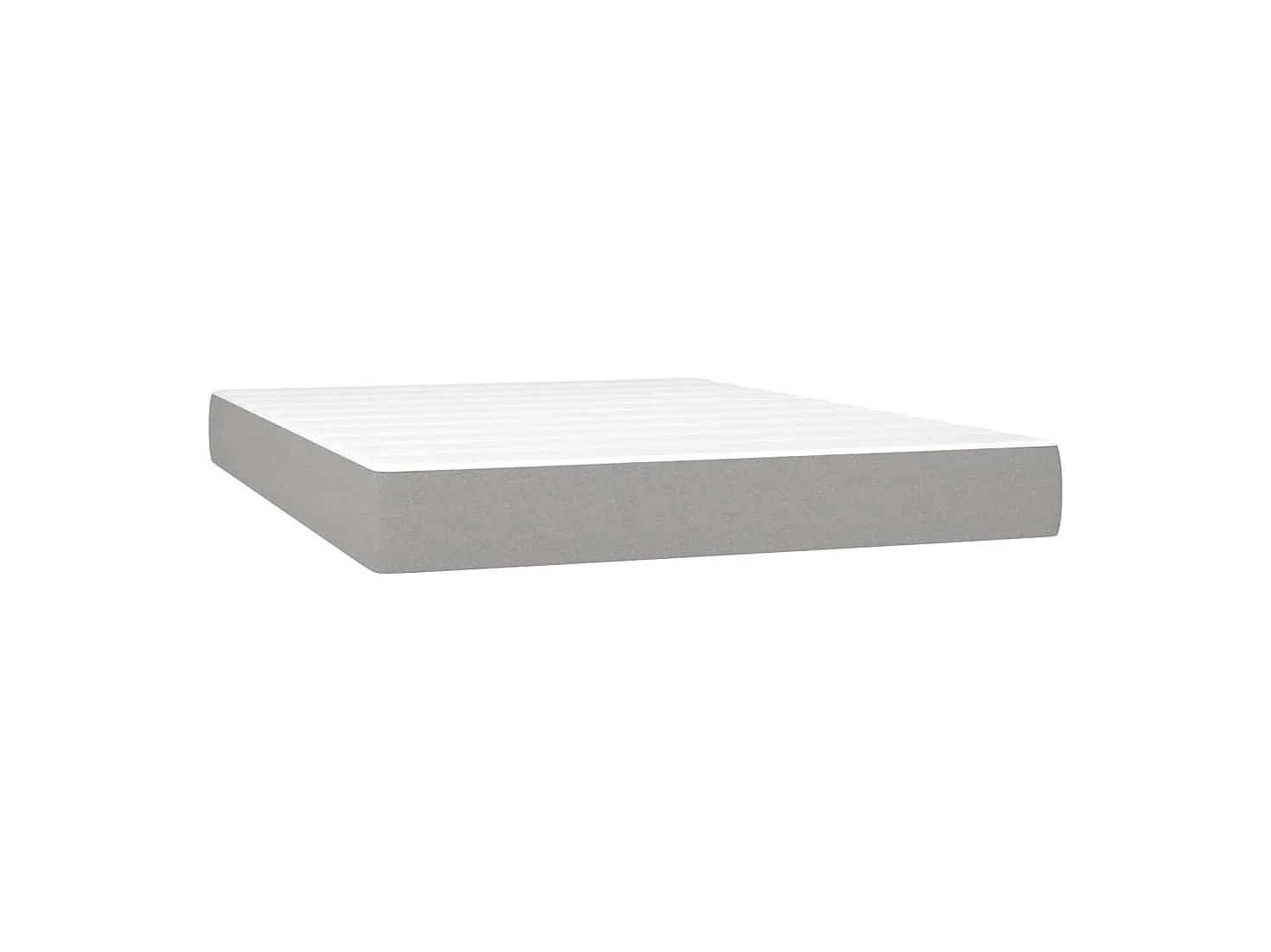 Sommier tapissier et matelas et LED Gris clair 140x190 cm Tissu